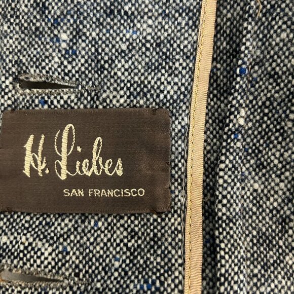 Vintage 60s Black Tweed California Made Fitted Original Marilyn Blazer Jacket - Picture 4 of 9